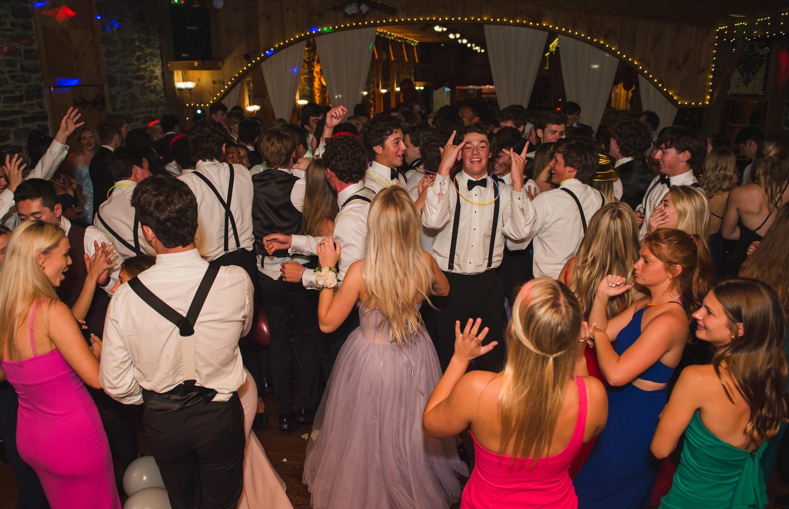 Prom guests on the dance floor in 2021